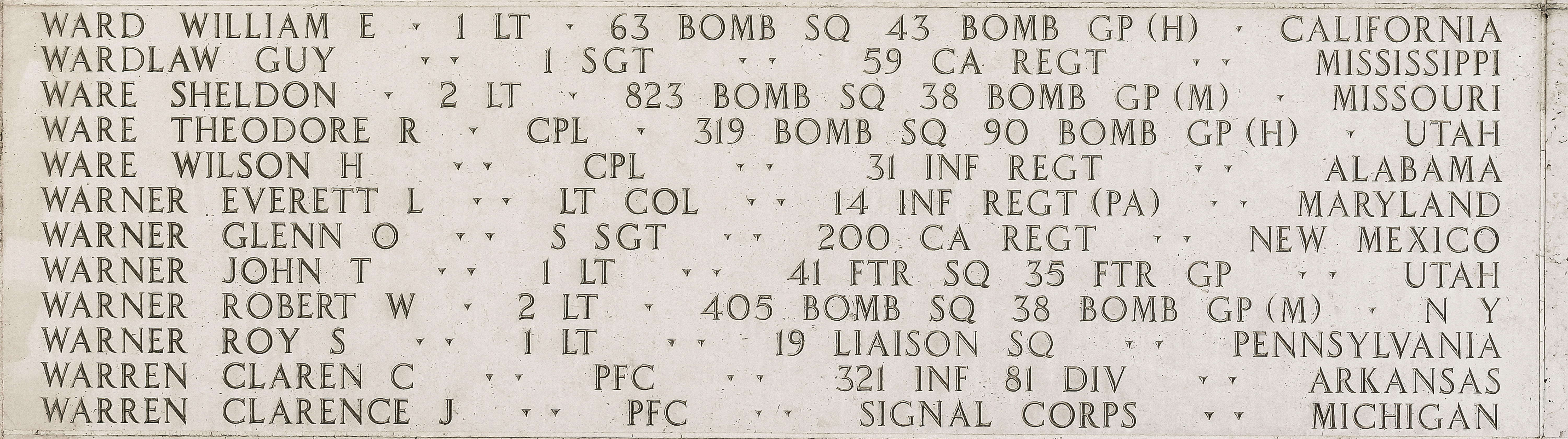 William E. Ward, First Lieutenant